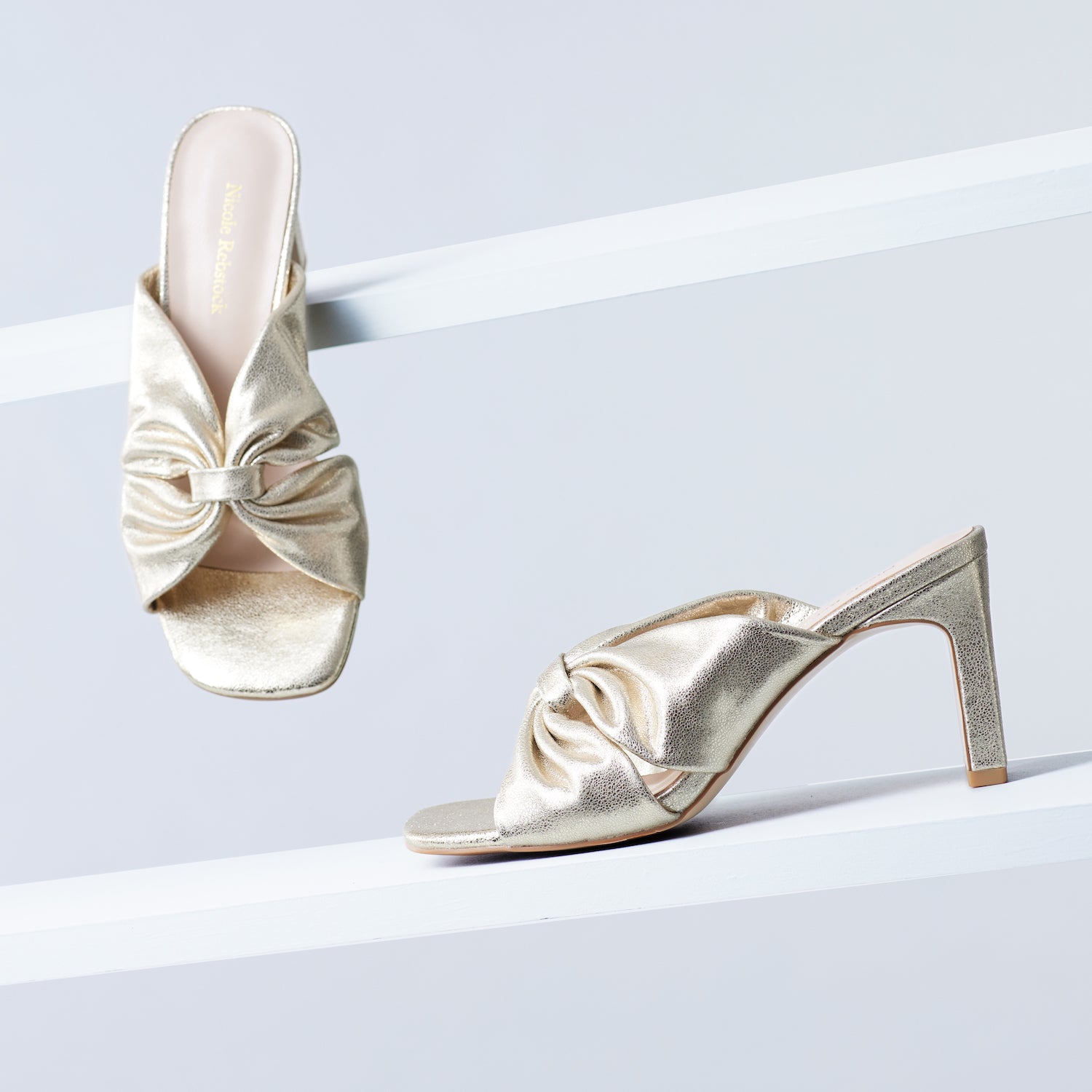 Valerie Sandal 75mm | Muted gold leather