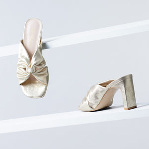 Valerie Sandal 75mm | Muted gold leather