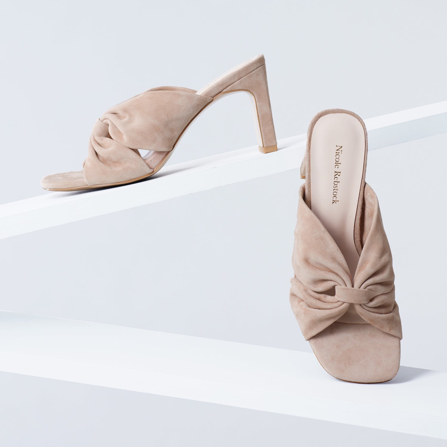Valerie Sandal 75mm | Dirty blush suede