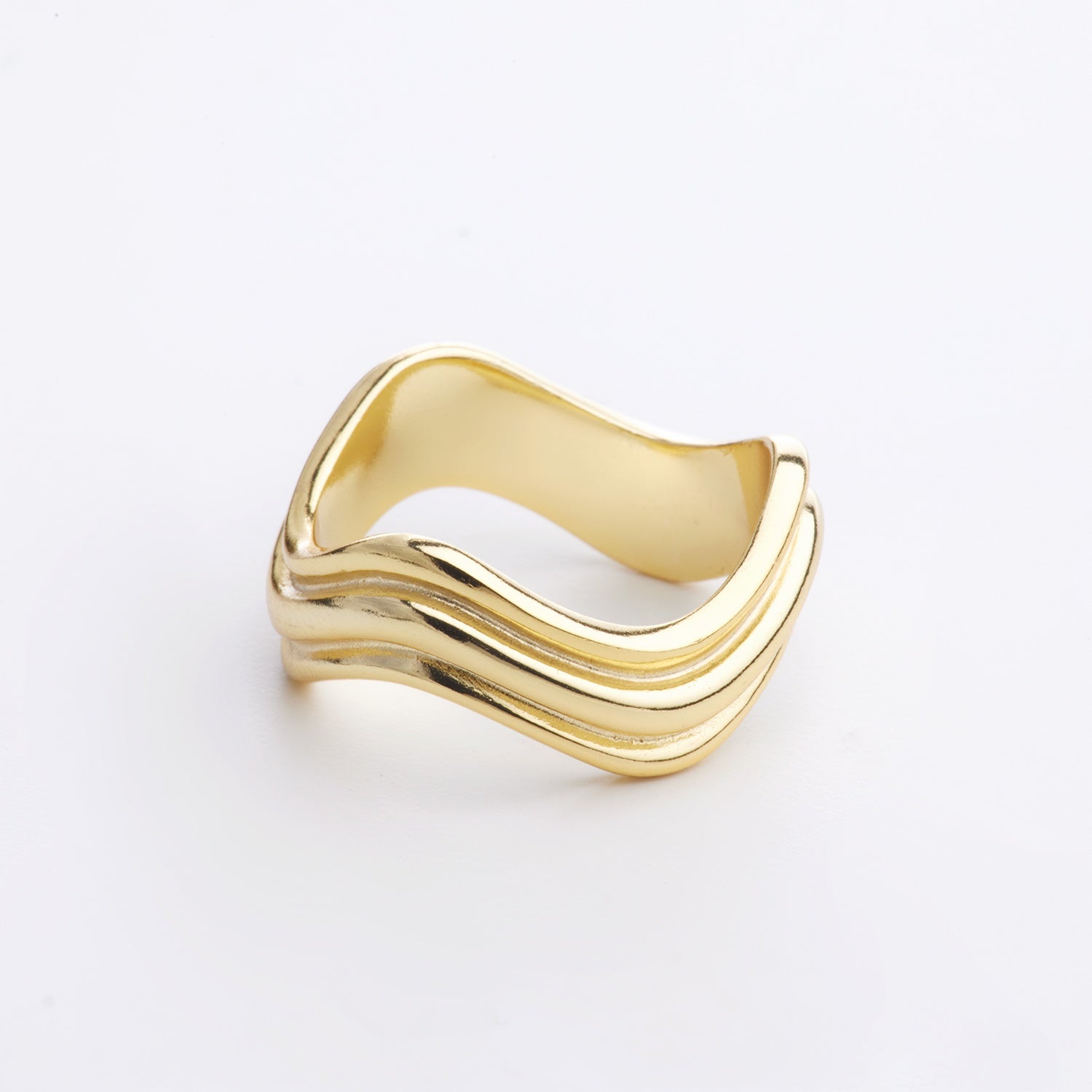 Waves of sand ring | gold