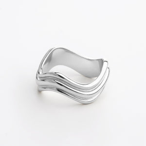Waves of sand ring | silver